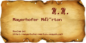 Mayerhofer Márton névjegykártya