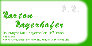 marton mayerhofer business card